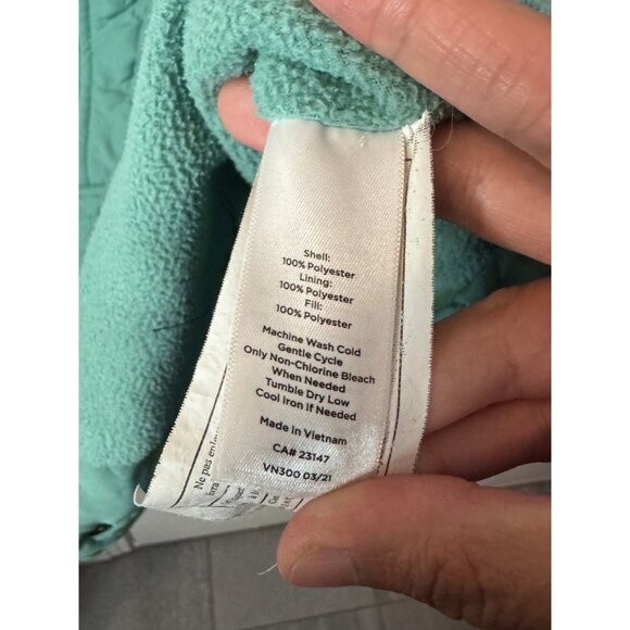 Talbots green diamond quilted vest size M - Picture 9 of 9